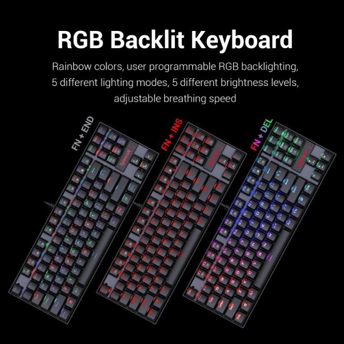 Keyboard Redragon Gaming Keyboard Mechanical RGB KUMARA - K552RGB-1