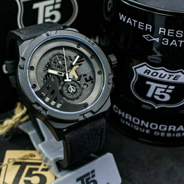 Jam T5 H 3703 original chronograph free tin box