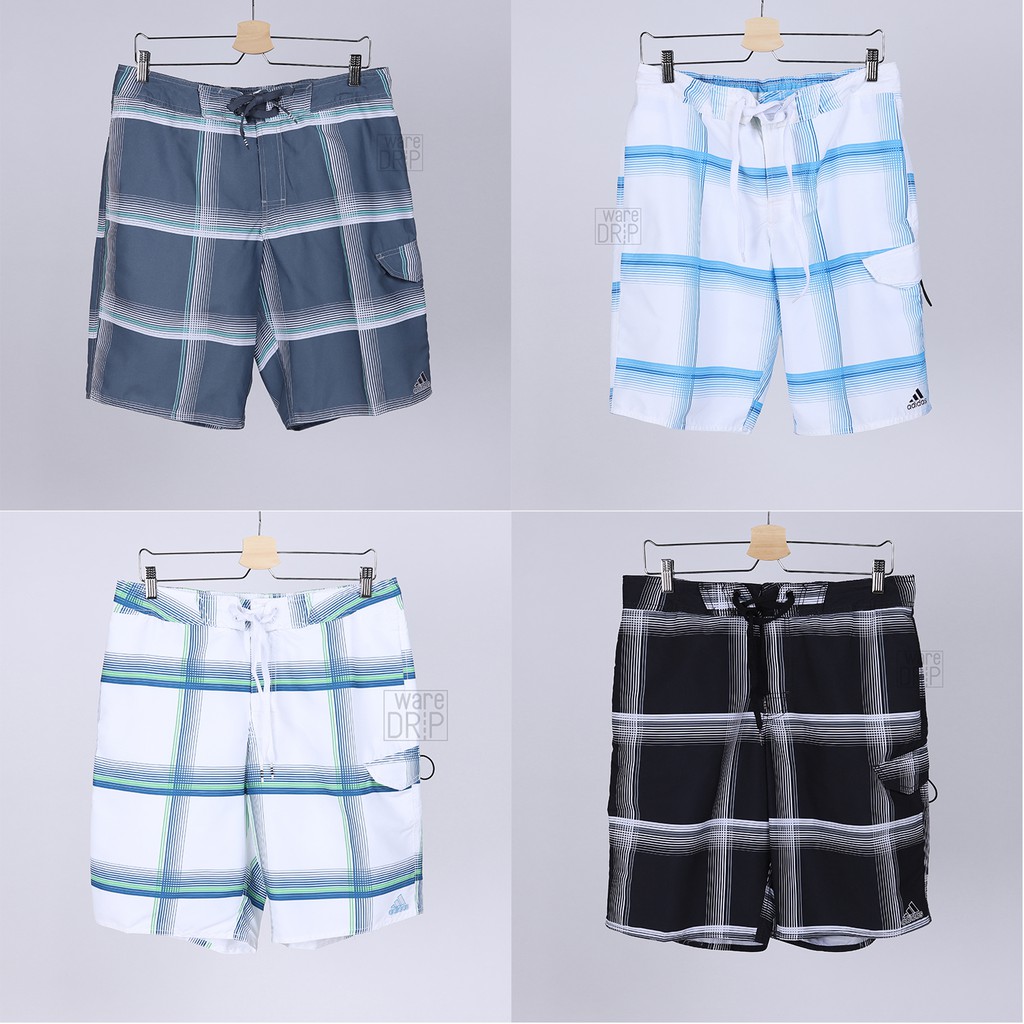 Adidas Original Celana Pendek Pantai Surfing Pria Motif Garis Simpel