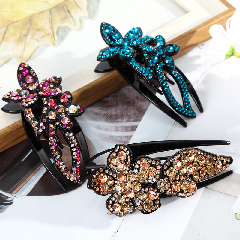 Korean Rhinestone Hair Clip Fashion Elegant Duckbill Clip Hairpin Women Hair Accessories