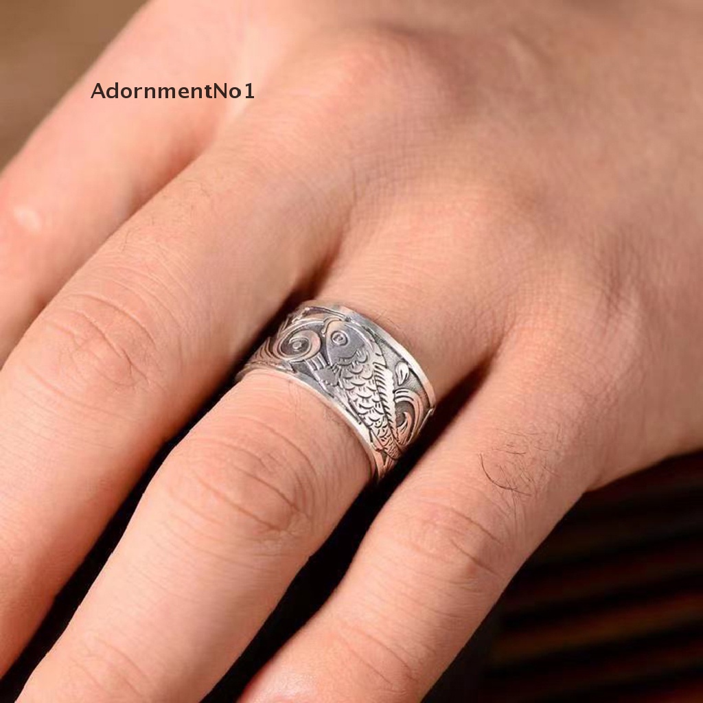 (AdornmentNo1) Cincin Model Terbuka Motif Ikan koi Untuk Pria / Wanita