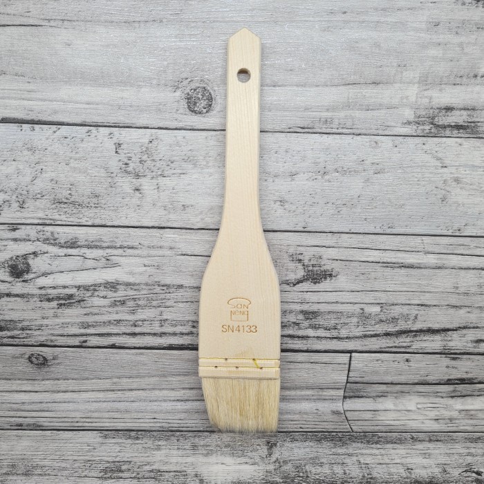 sanneng wool pastry brush wooden handle 4.5cm SN4133/ kuas gagang kayu