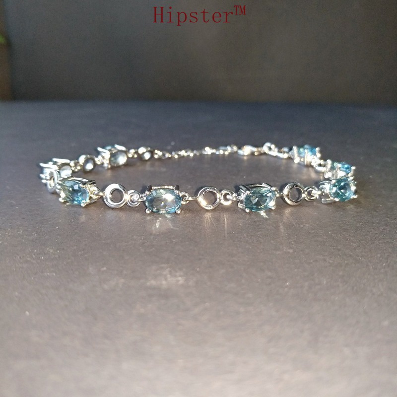 Hot Sale Fashion Inlaid Natural Colored Gemstone Fashion Personalized Bracelet