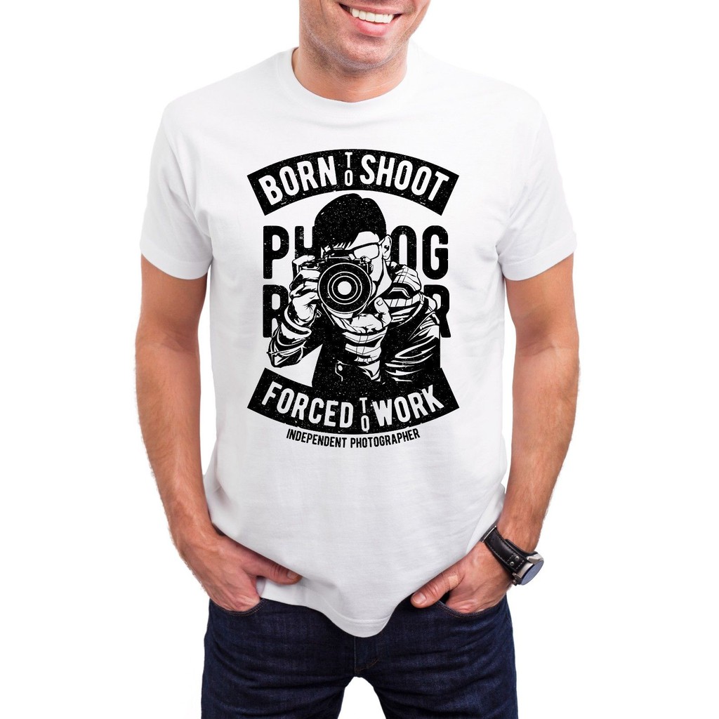 ãStok SiapãMerek Baru Musim Panas 2019 Mens Lahir Untuk Menembak T Shirt Fotografer Kamera