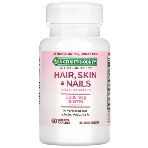 Natures Bounty Hair Skin Nails 60 Tab Nature Bounty Biotin Ori USA