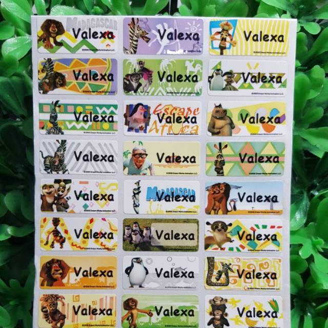

Madagascar Label nama sticker label name waterproof
