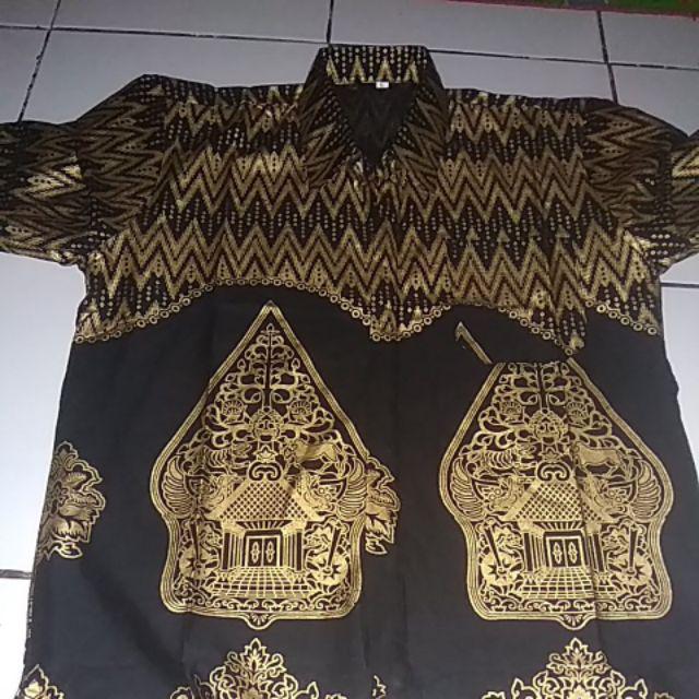 Batik Kemeja Hem Wayang Prada Risna Batik Hrb026 Kenongo Batik Pekalongan Batik Solo Terlaris