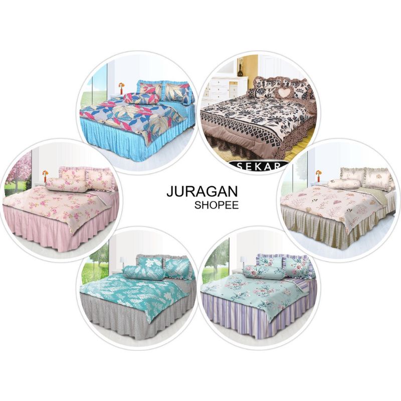 Bed Cover Set Seprei Rumbai My Love 200x160 200x180