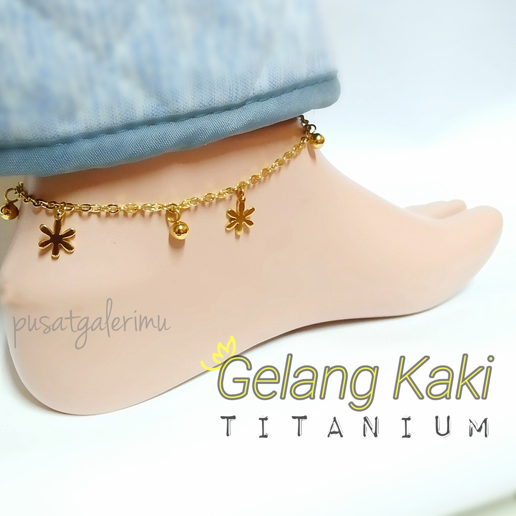 GELANG KAKI Titanium BM01 Warna Gold 18K