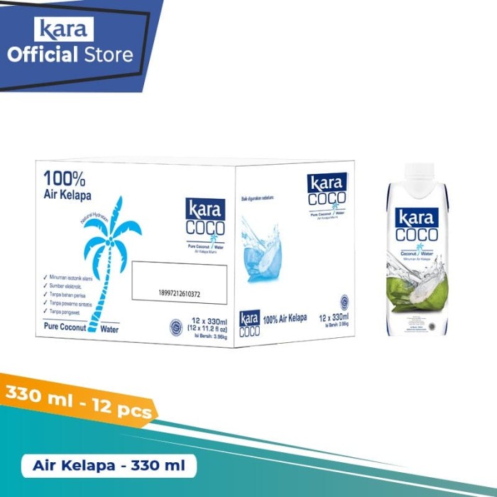 

KARA Coco Air Kelapa Asli (Pure Coconut Water) 330 ml - 1carton/12pcs (BERKUALITAS)