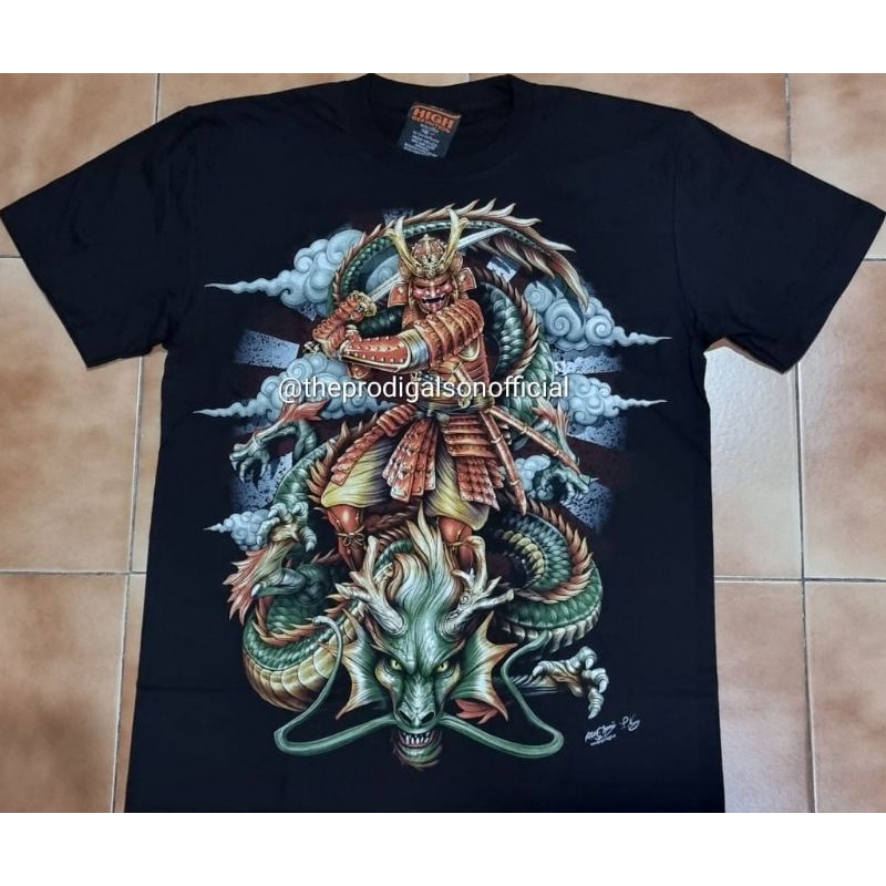 Kaos Rock Chang Import Size L Samurai Naga HD Glow in The Dark