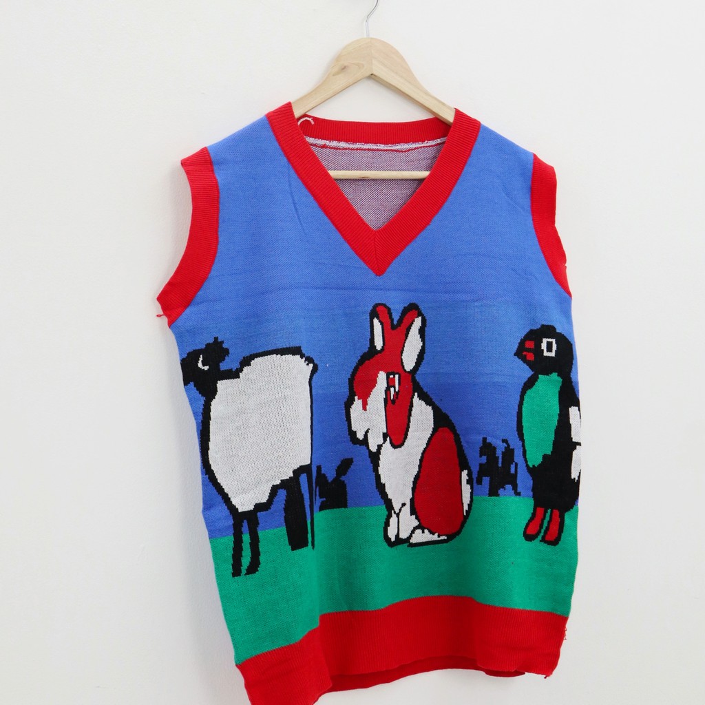 Rabbit knit vest -Thejanclothes