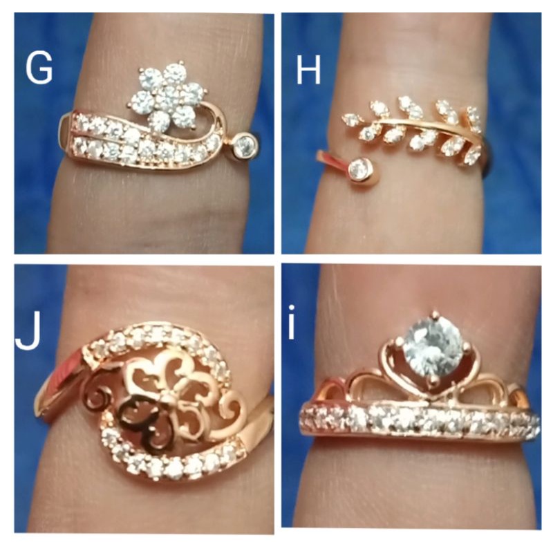 RLt081.Cincin xuping wanita lapis emas dgn mata zircon