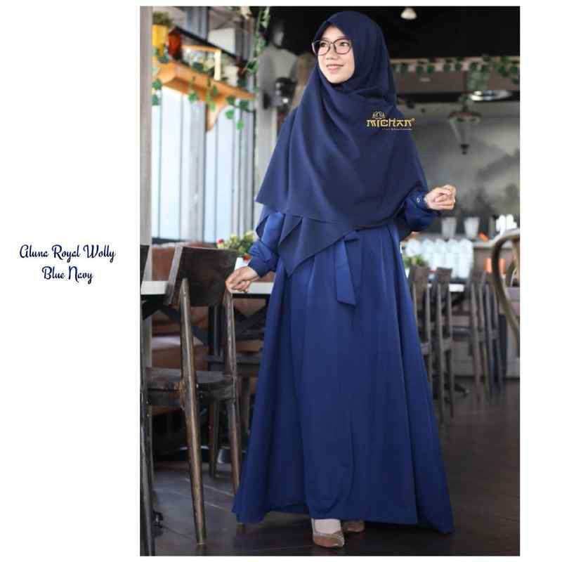 Aluna Wolly Maroon Gamis Syari By Michan