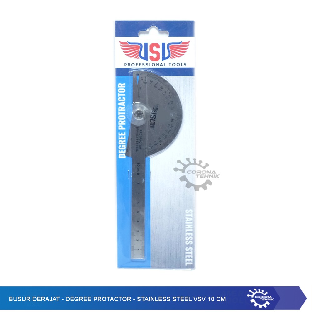 VSV Busur Derajat - Degree Protactor - Stainless Steel VSV 10 cm