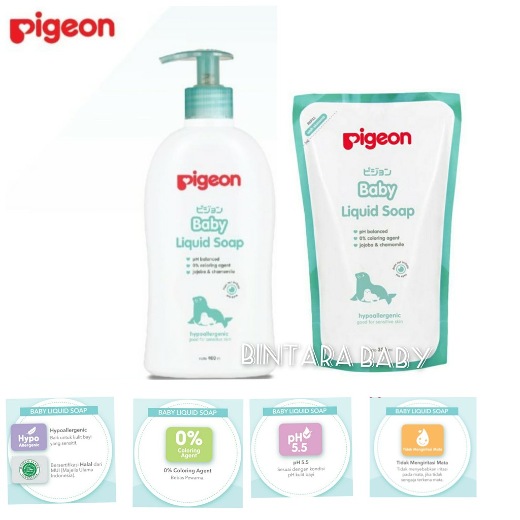 Pigeon Baby Liquid Soap Pump 400ml Refill 300ml  / Sabun Bayi Cair Newborn Bayi Batu Lahir Kulit Sensitif