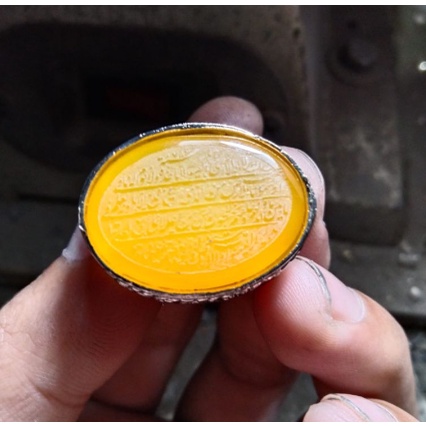 BEST Cincin batu Yaman merah ukir kaligrafi asli batu ,,