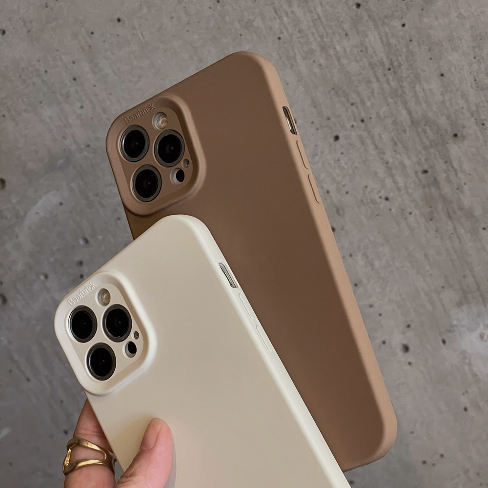 Soft Case Silikon Warna Khaki Untuk iPhone 14 Pro MAX X XS MAX XR 14 Plus 11 12 13 Pro MAX