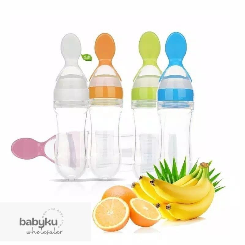 Botol sendok makan bayi baby bottle soft squeeze feeder