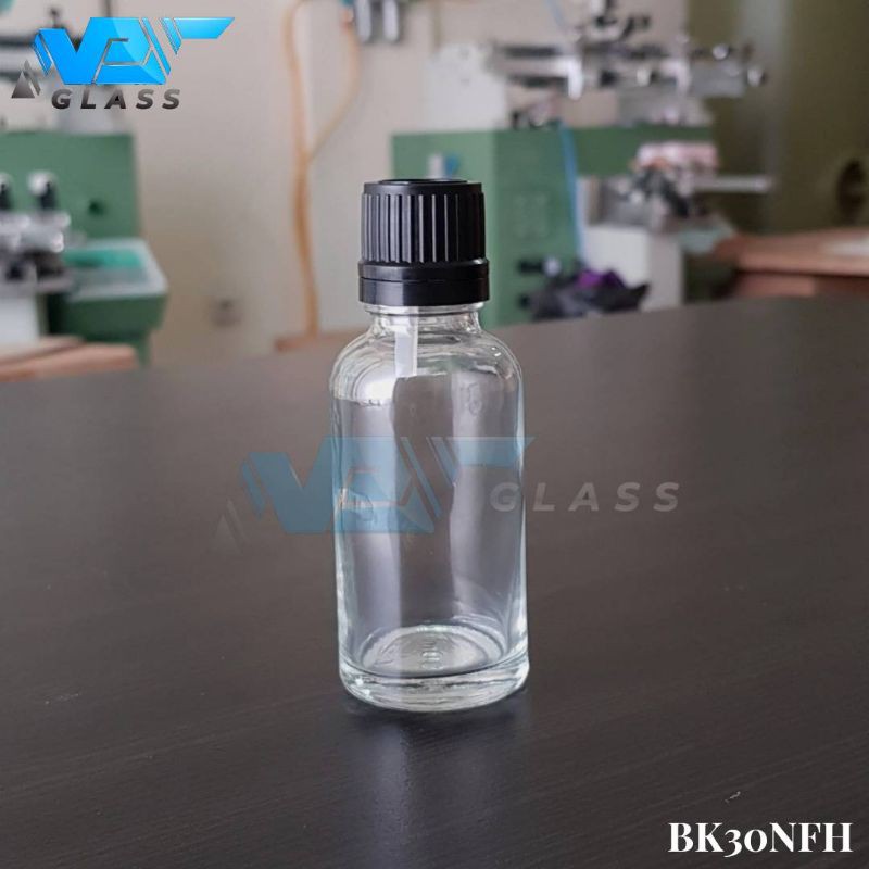 botol kaca 30ml bening tutup filler / botol kaca essential oil 30ml