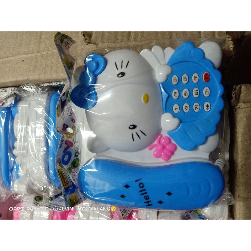 ST 2563 Mainan hp / mainan handphone karakter hello kitty / mainan music phone hello kitty