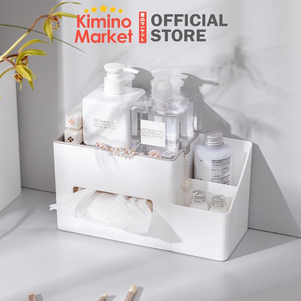 Dekstop Storage Box Organizer Kotak Tempat Makeup Tissue Perhiasan Pulpen