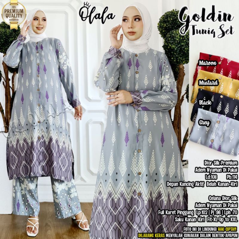 GOLDIN TUNIK SET / SETELAN WANITA MUSLIM