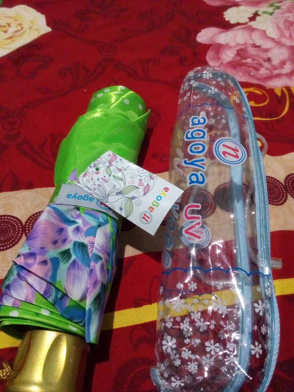 Payung Lipat 3 Tas Saten Rangka Balik