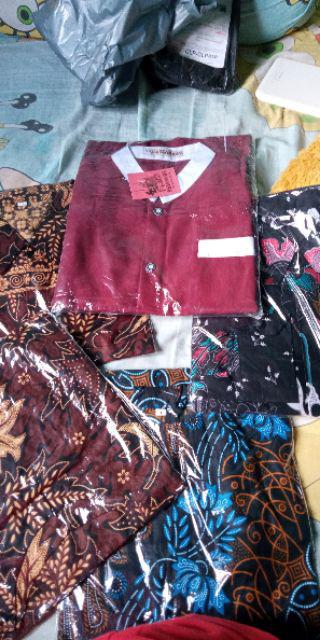 Shope Batik Hrb026 Kenongo Kemeja Tosca Pendek Pekalongan Padi M L Xl Sogan Tulis Halus Kemeja Batik