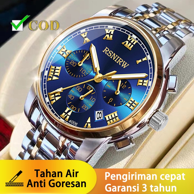COD✔ RSNIRW-Jam Tangan Pria Metal Kode 4006