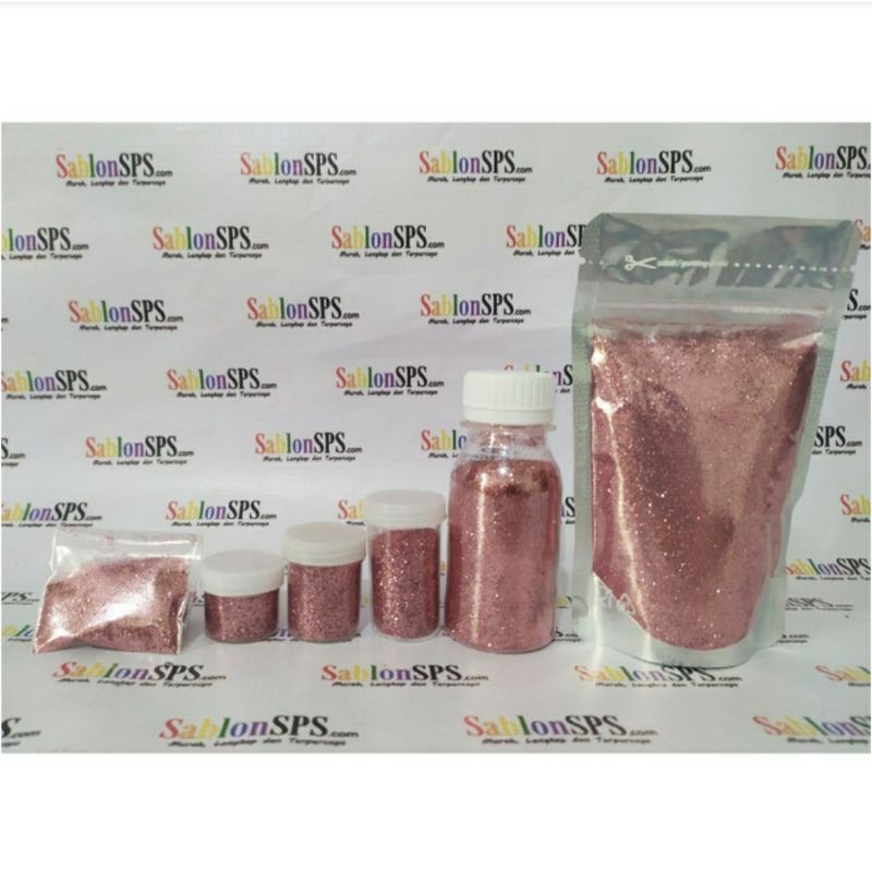 BUBUK GLITER BABY PINK GLITTER POWDER 5gr ZIP LOCK 5 BUNGKUS