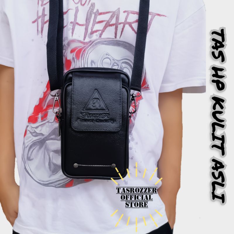 Paket hemat | 2 tas hp kulit asli bisa di selempang dan di pinggang