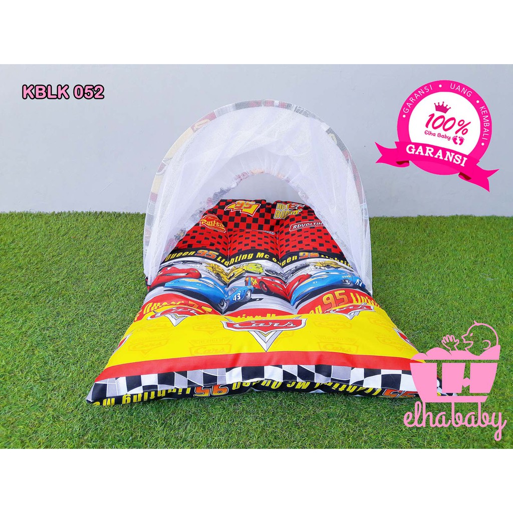 Satu Set Kasur Bayi Murah Lengkap Kelambu Lipat Lucu Karakter Cars 3 | Tempat Tidur Anak Nyaman