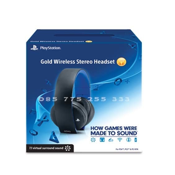 gold wireless stereo headset ps4