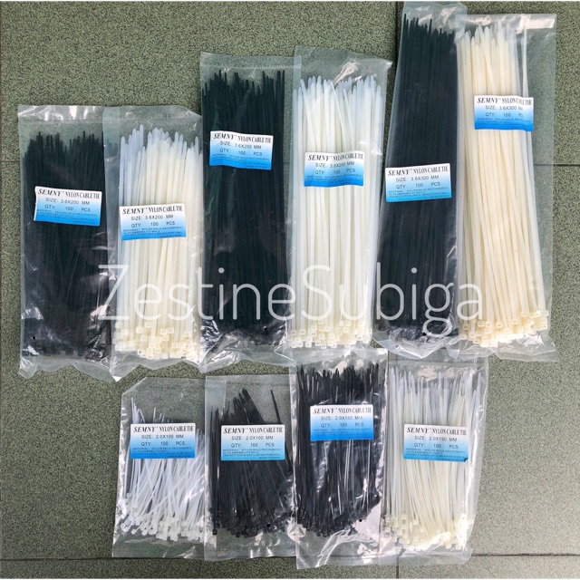 Kabel Ties / Nylon Cable Ties 3,6 x 200mm 250mm 300mm hitam / putih Semny