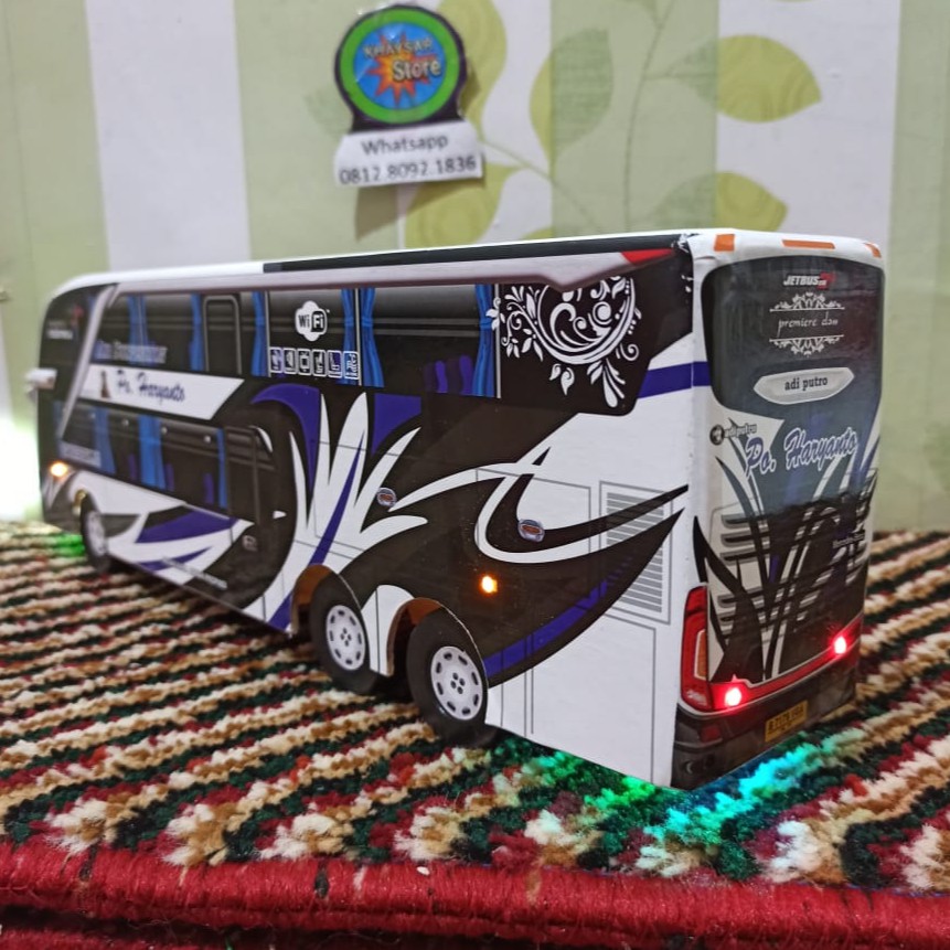 BEST SELLER miniattur bus bis Haryanto double Decker + Lampu