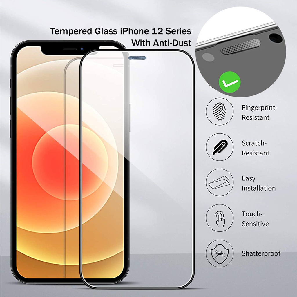 Tempered Glass iPhone 14 Pro Max / 13 Pro Max / 12 Pro Max / 12 Pro / 12 Mini iPhone 11 Pro Max / 11 Pro / 11 iPhone 6 / 7 / 8 plus / X / XS / XR / XS Max Tempered Glass Full Glue