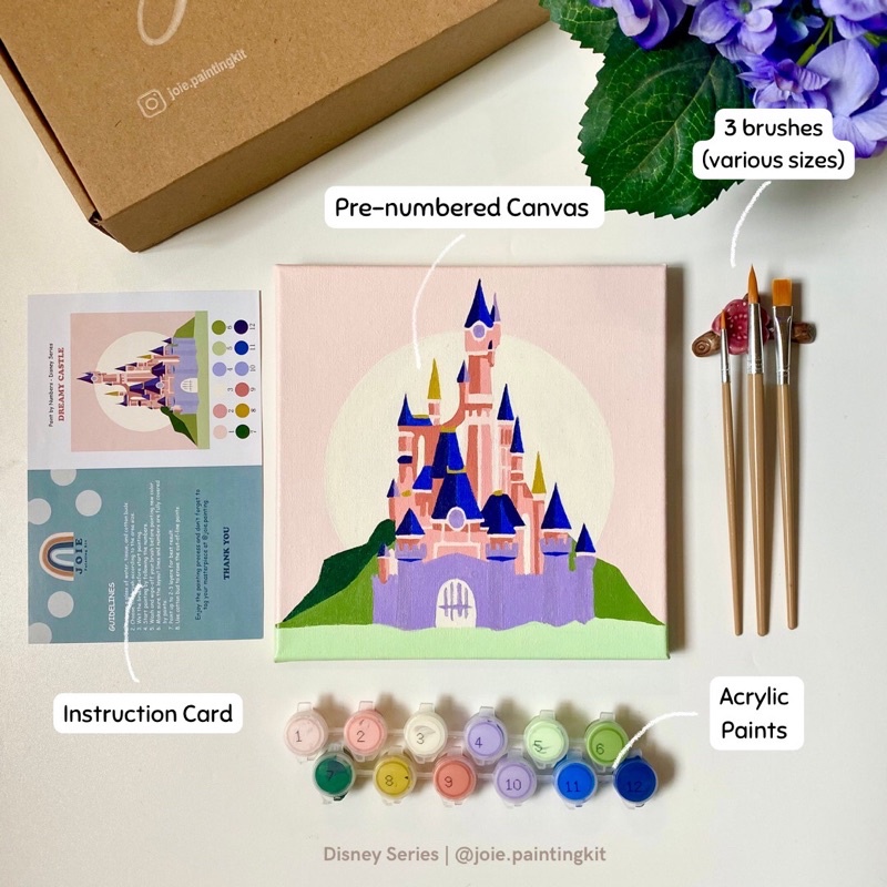 Jual PAINT BY NUMBER Disney Castle by Joie Painting Kit Shopee Indonesia