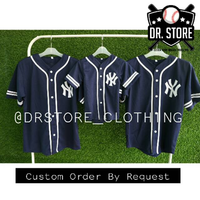 Jersey Baseball Custom anak & dewasa. BEBAS REQUEST BORDIR DEPAN & BELAKANG
