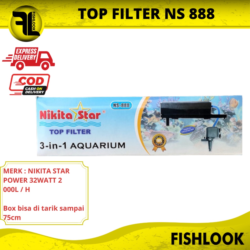 TOP FILTER AQUARIUM NIKITA STAR 3 IN 1 NS-888 / SET FILTER AQUARIUM