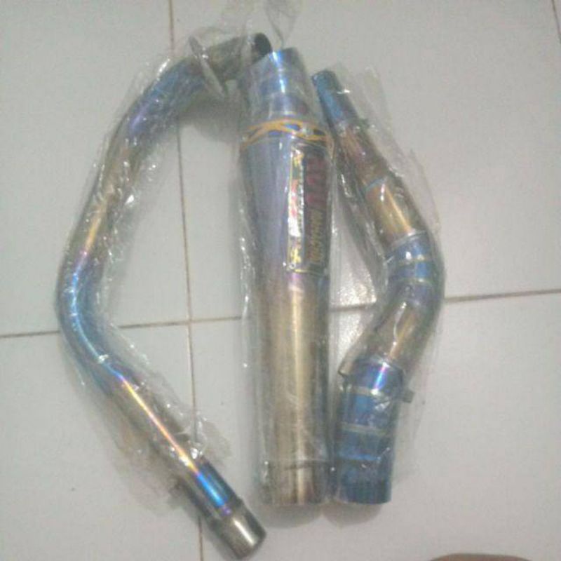 knalpot KOU MAHACAI two-tone Vixion, Satria Fu, Megapro, Verza, Sonic, dll