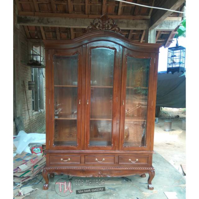 Lemari pajangan kaca ( lemari pakaian, tempat tidur, meja rias )