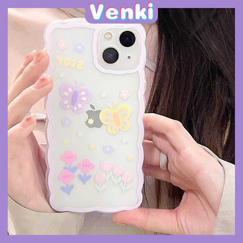 iPhone Case Silicone Soft Case Clear Case Wave Non-Slip Shockproof Camera Full Coverage Protection Butterfly Flower For iPhone 13 Pro Max iPhone 12 Pro Max iPhone 11 iPhone 7 Plus