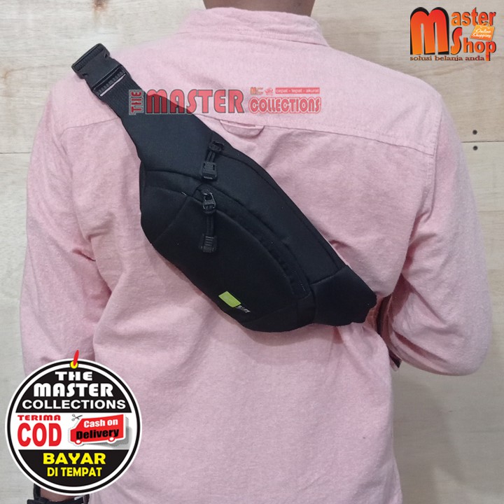 Waist Bag Rush - Visval - Hitam - Tas Pinggang - Murah Keren Slingbag Tas Messenger Murah