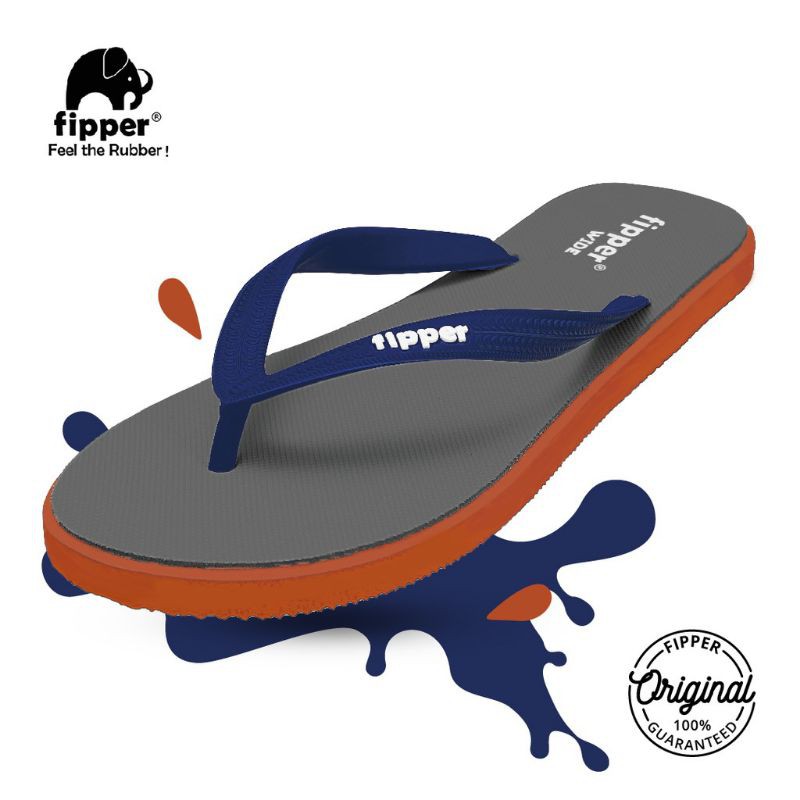 FIPPER WIDE GREY / ORANGE / NAVY