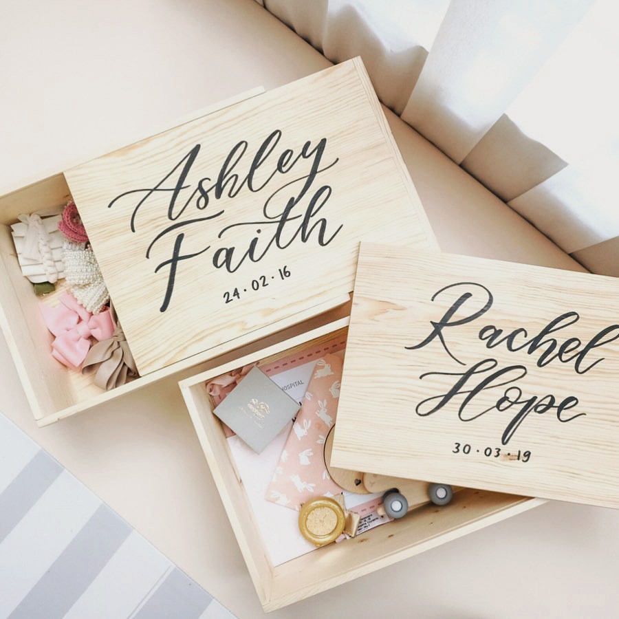 

Lettering and Life Keepsake Box - Box Kayu - Box Kenangan Bayi - Kado Unik - Box Penyimpanan -