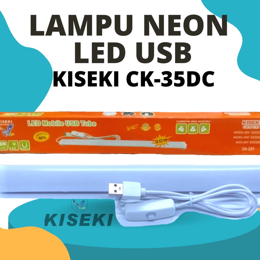 Barangunik2021-Lampu LED Mobile USB TUBE Magnet 20 Watt Kiseki CK-DC25 CK-USB25 Putih