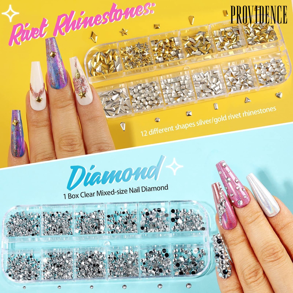 Providence 1Set Nail Sequins Safe Multifunctional Nice-looking Nail Accessories Manicure Glitter Sequins for Women