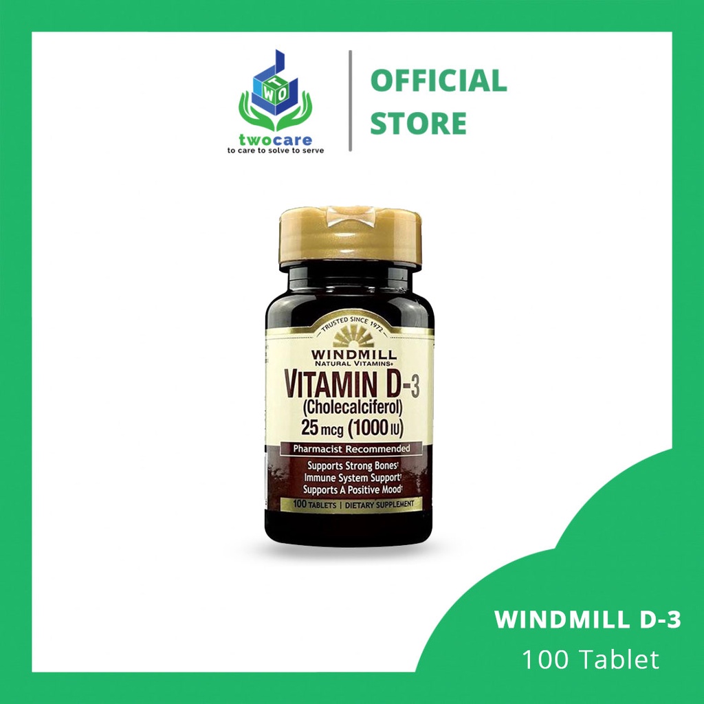 WindMill Vitamin D3 1000 IU 25mcg 100 Tablet Original Wind mill VIT D