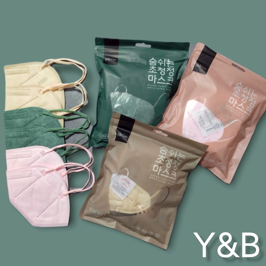 KN95 WARNA YB CARE 5PLY /10 - MASKER KN95 Y&amp;B CARE KOREA PREMIUM PACK IMPORT